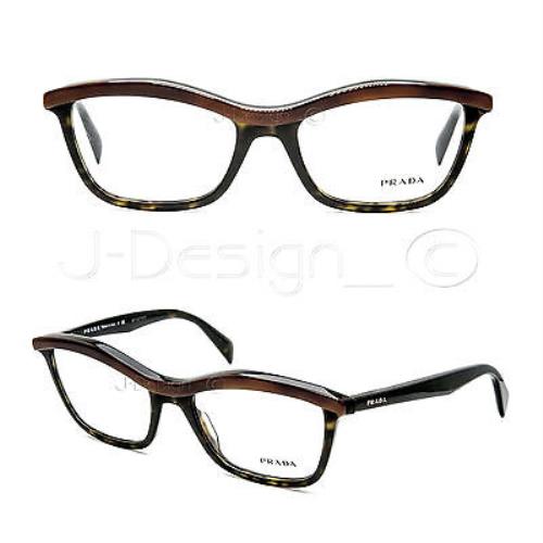 Prada VPR17P MA4-1O1 Havana/browns 54/18/140 Eyeglasses Made in Italy