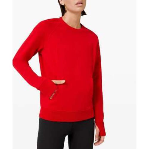 Lululemon Women`s Scuba Crew Sweatshirt Dark Red Size 4