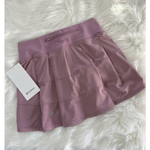 Lululemon Pace Rival Mid Rise Skirt Long Size 2 Tall Pink Taupe Pktp