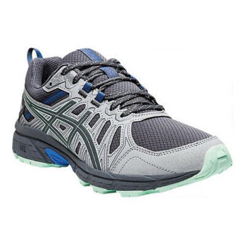 Women`s Asics Gel-venture 7 Trail Running Shoe Grey Mint Blue Size 6.0