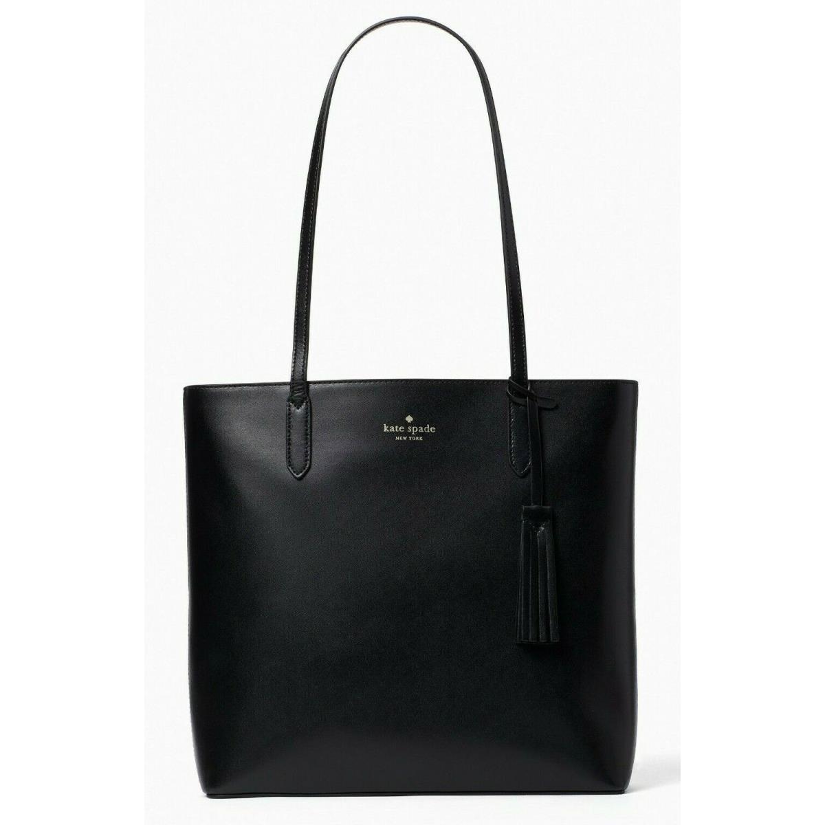 Kate Spade Jana Smooth Black Leather Large Tote WKR00325 Retail FS