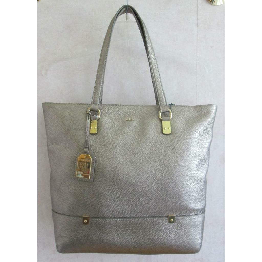 Lauren BY Ralph Lauren Morrison N/s Tote Metallic Pebble MOONLIGHT-$298