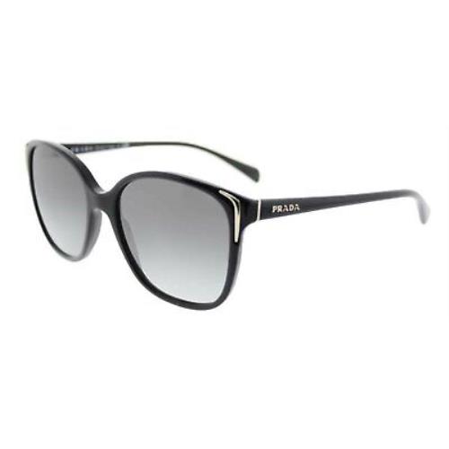Prada PR01OS Sunglasses-gray Gradient Lens Black 1AB3M1 -55mm