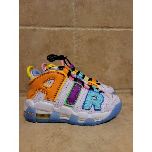 nike air uptempo purple orange yellow