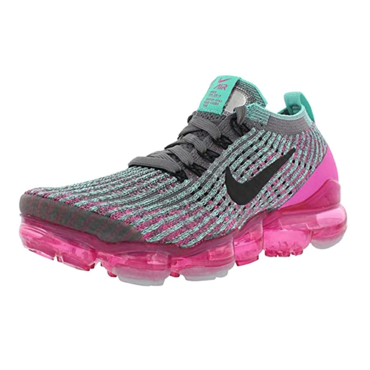 Nike Women`s Air Vapormax Flyknit 3 Gunsmoke/black-laser Fuchsia Size 5.5 - Gunsmoke/Black-Laser Fuchsia