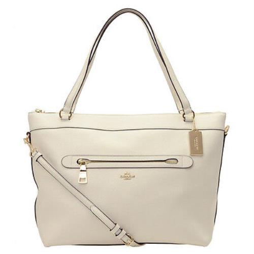 Coach Tyler Tote in Pebble Leather 54687 Artificial Gold / Chalk