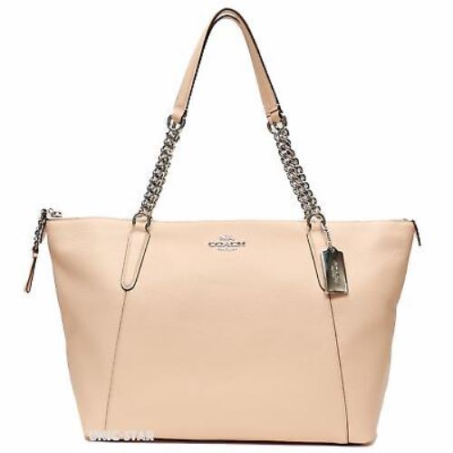 Coach F29007 Pebble Leather Ava Chain Tote- Light Pink