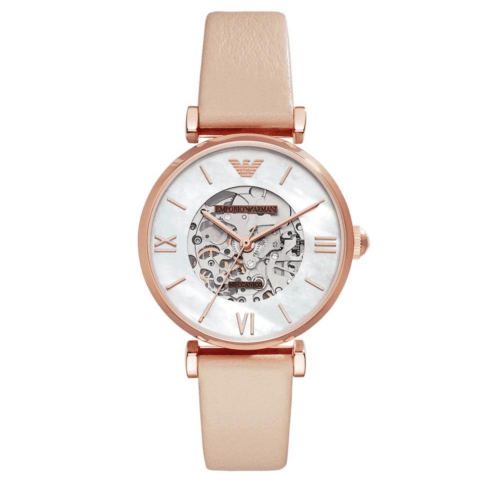 Emporio Armani AR60001 Women`s Automatic Leather Strap Watch