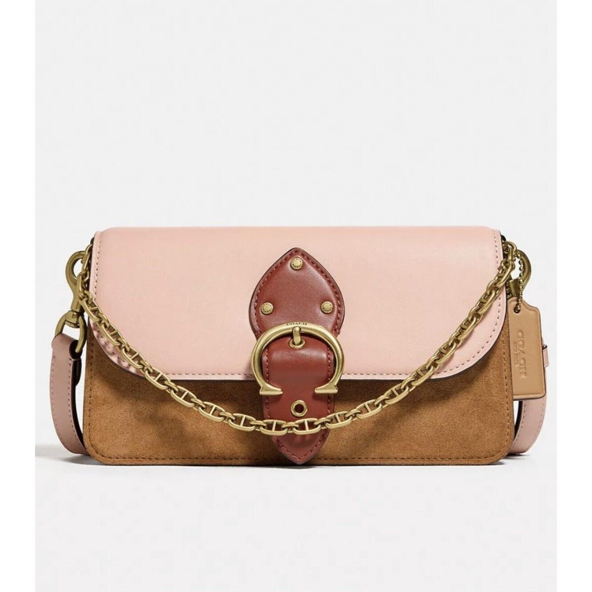 Coach Beat Crossbody Clutch Colorblock Blush/natural Glovetanned/suede C2697