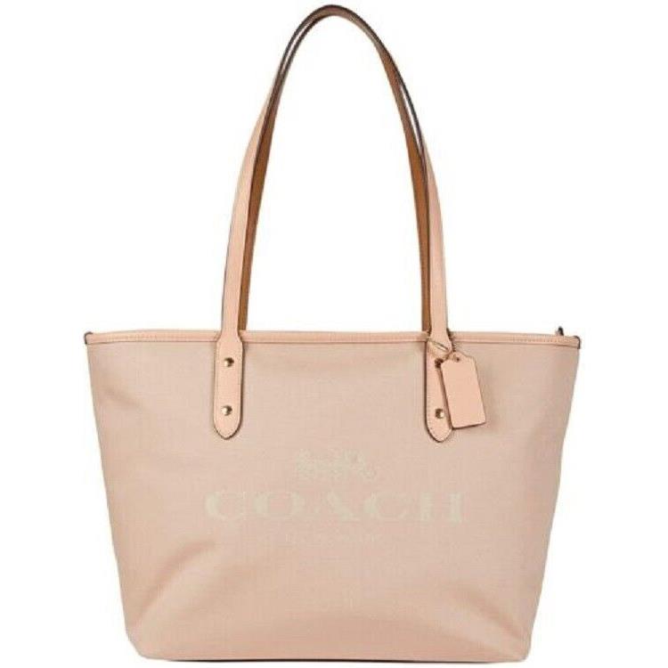 Coach - City Zip Tote Horse Carriage Jacquard - C0671 - Faded Blush/gold