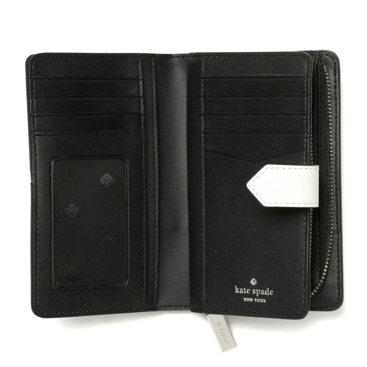 New Kate Spade Staci Colorblock Medium Compact Bifold Wallet Nimbus Grey Multi