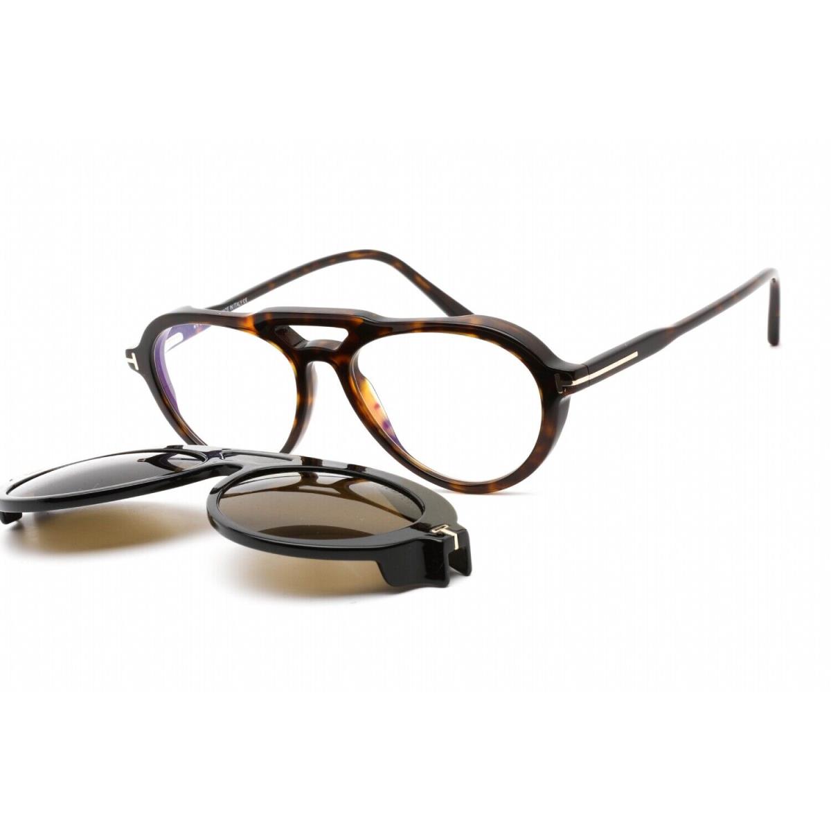 Tom Ford FT5760-B 052 Eyeglasses Dark Havana Frame 55mm with Clip ON