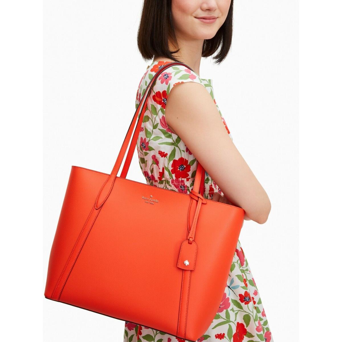 New Kate Spade Cara Refined Grain Leather Large Tote Coral Buds - Kate Spade  bag - 767883106204 | Fash Brands