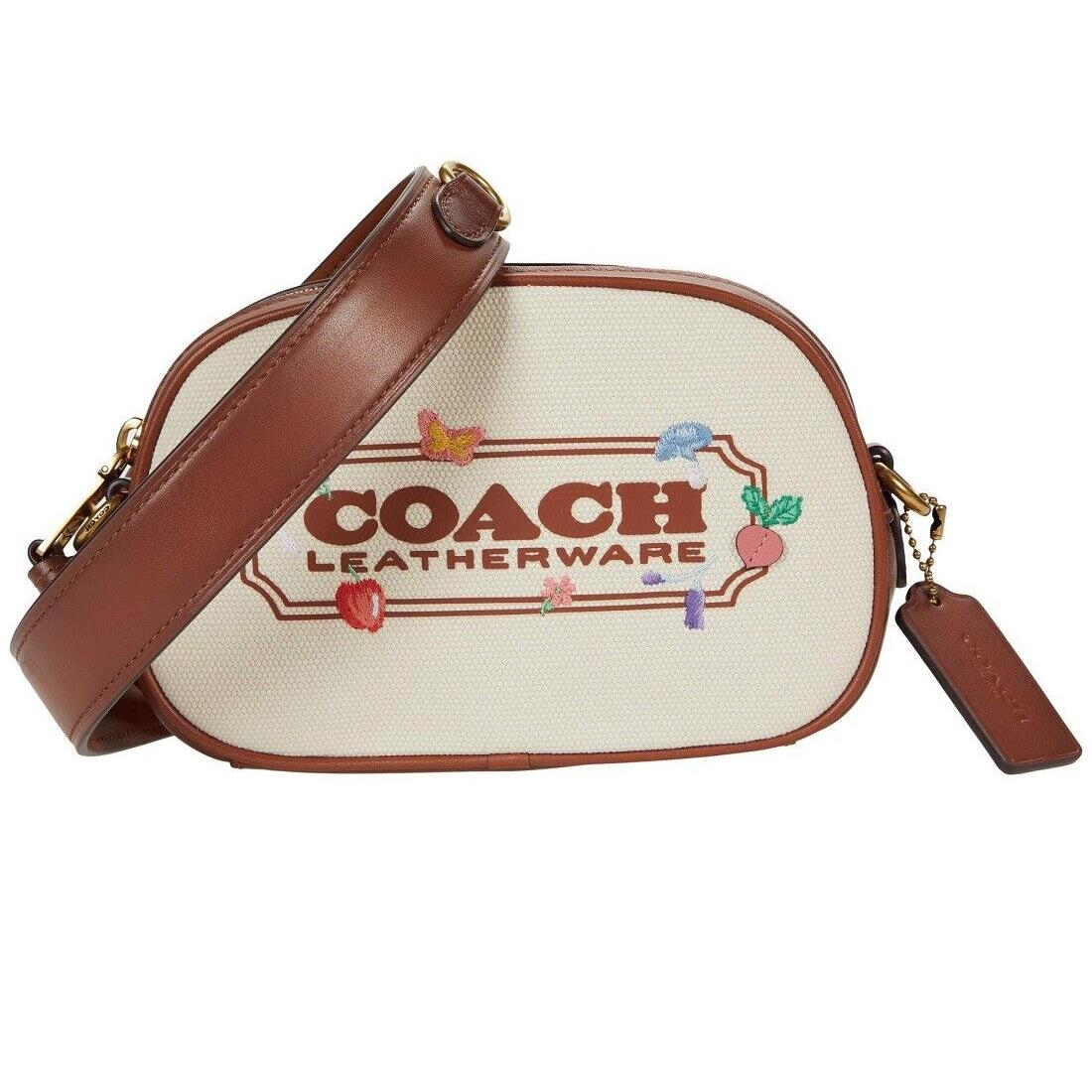 Coach Embroidered Canvas Coach Badge Camera Crossbody B4/Natural One Size