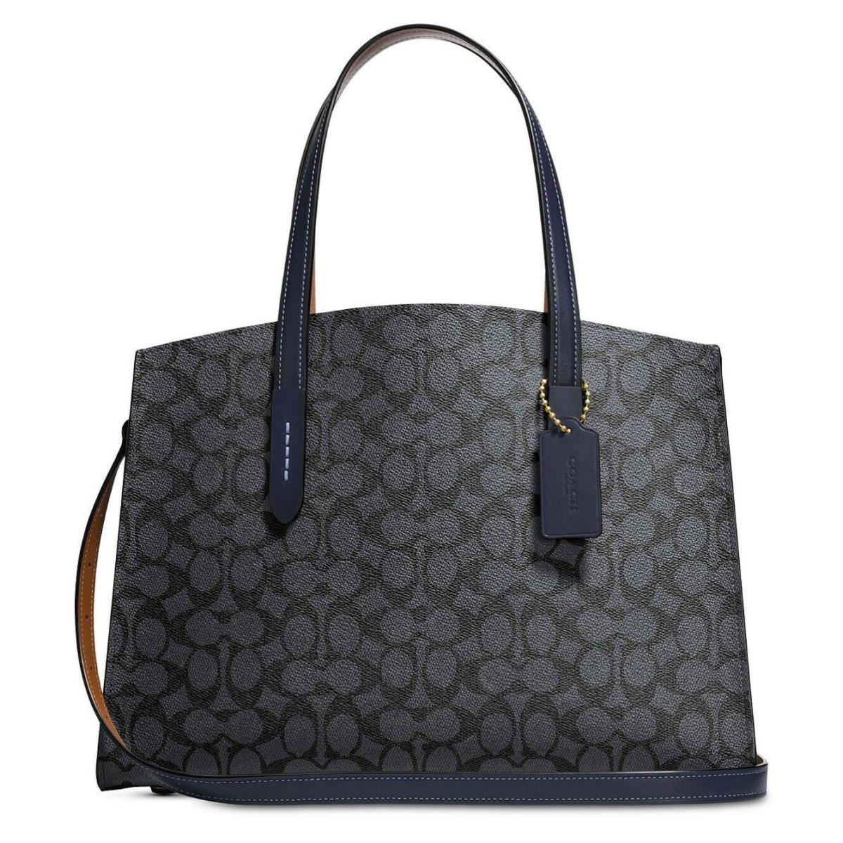 Coach Women Charcoal/navy/gold Signature Canvas/leather Charlie Carryall - 31210