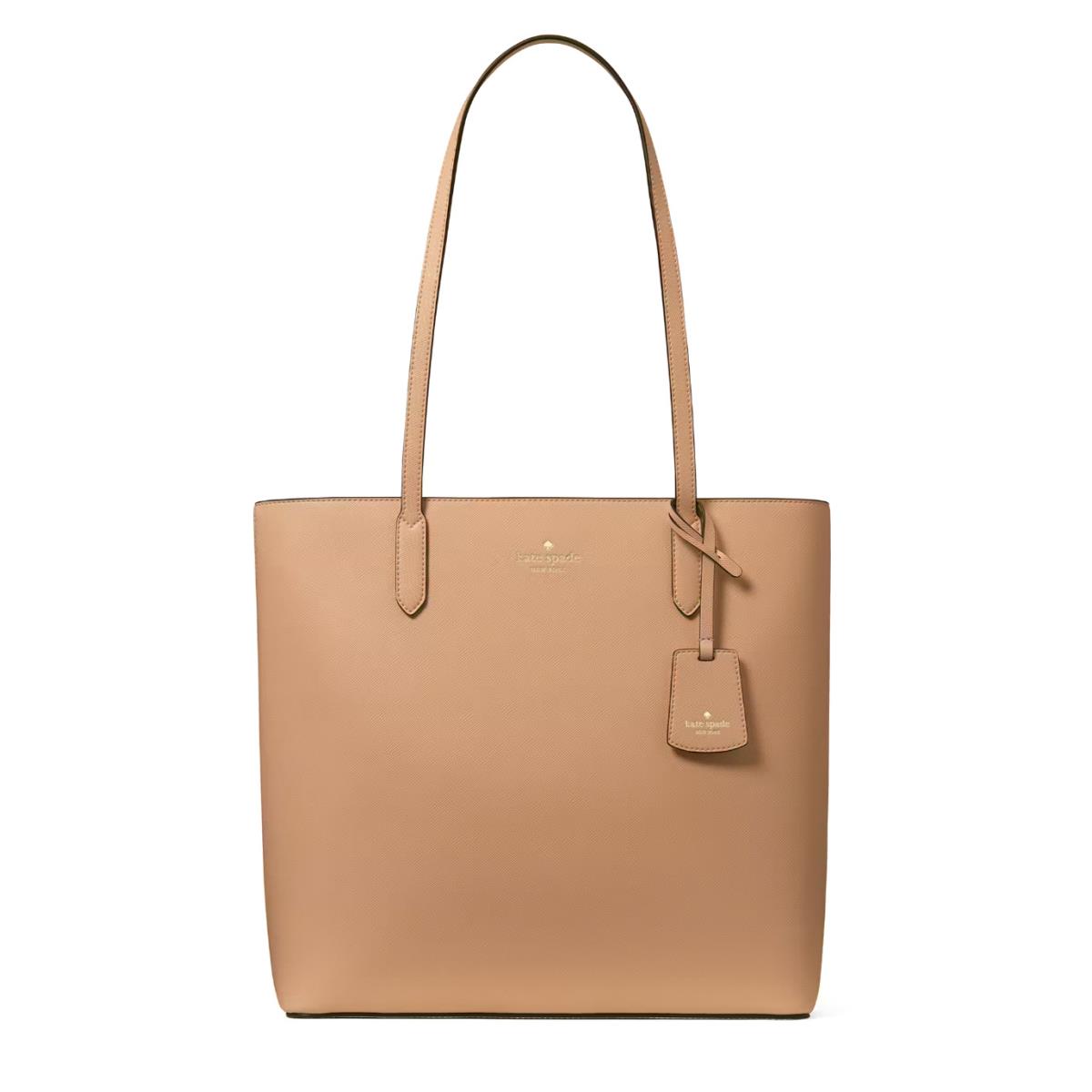 Kate Spade Brynn Saffiano Leather Light Fawn Large Tote Bag KG109 - Handle/Strap: Light Fawn, Hardware: Gold, Exterior: Light Fawn