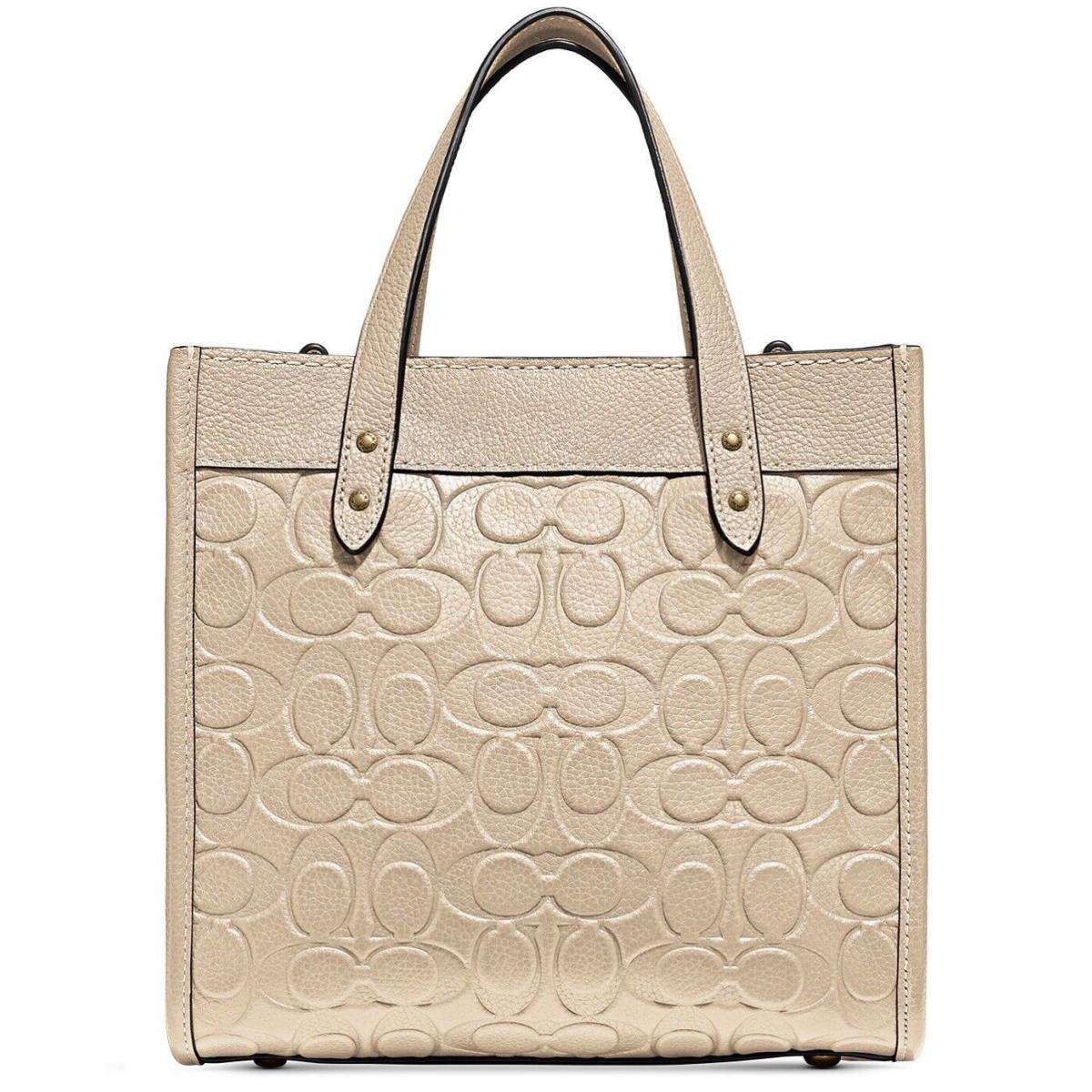 Coach Field Tote 22 Signature Leather Ivory Satchel Crossbody