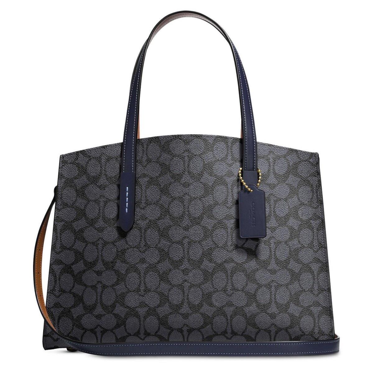 Coach 31210 Charlie Medium Signature Canvas Carryall Charcoal/midnight Navy