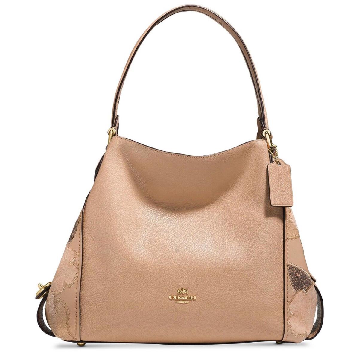 Coach 24966 Edie Shoulderbag 31With Patchwork Tea Rose Snakeskin Detail Beechwod