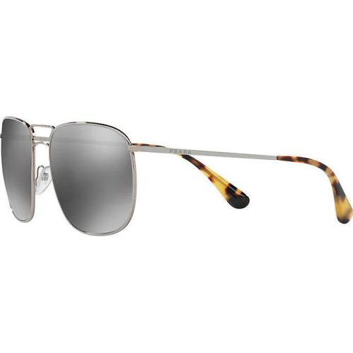 Prada Sunglasses PR52TS 5AV7W1 Silver Grey Square Metal Frame