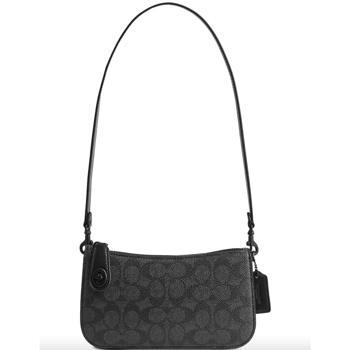 Coach Coated Canvas Signature Penn Shoulder Bag Black