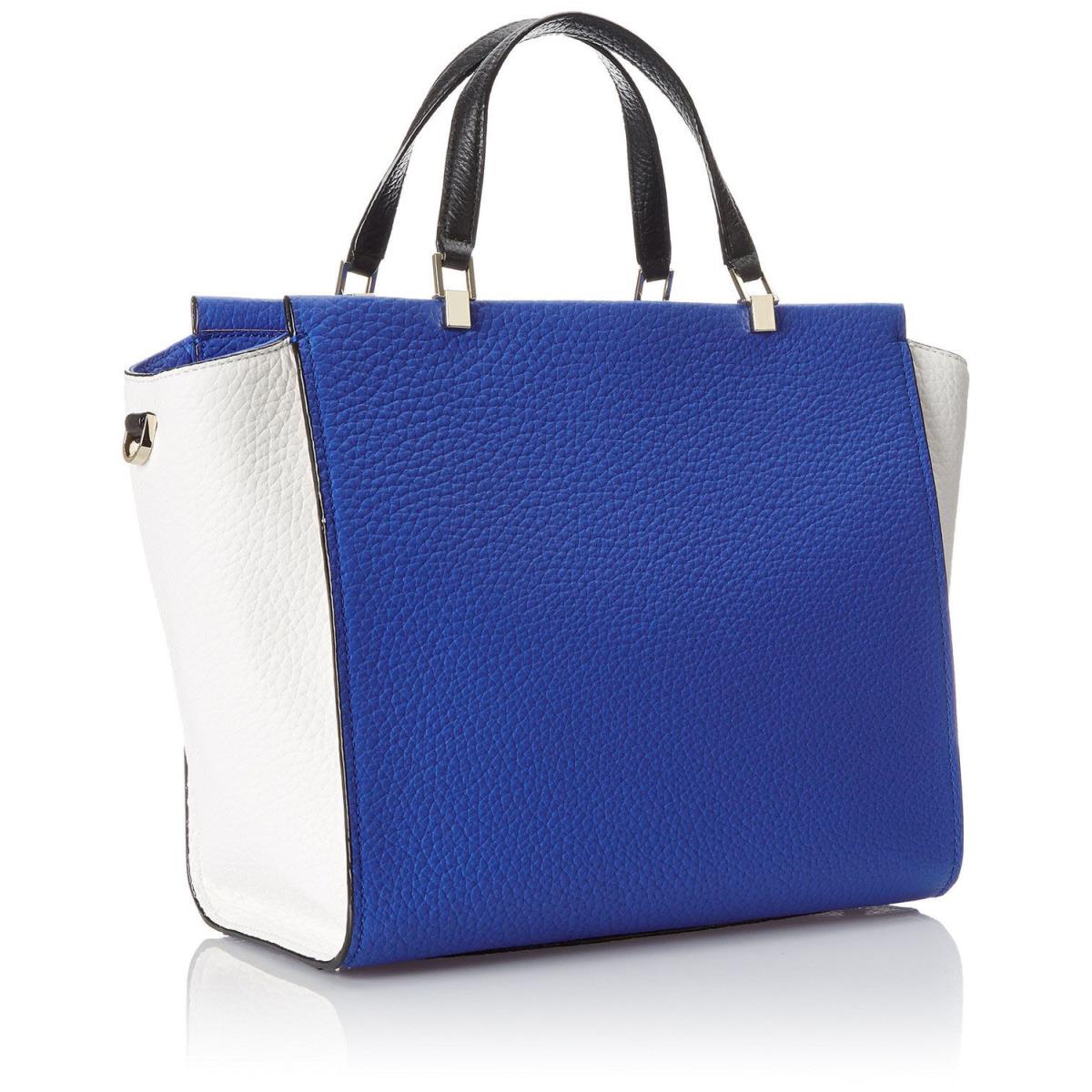 New Kate Spade Chelsea Square Hayden Leather Handbag Shoulder Blue/white