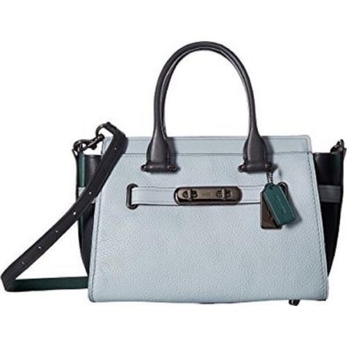 Coach Womens Coach Swagger 27 In Colorblock Leather - Exterior: Pale Blue/Navy/Dark Turquoise/Dark Gunmetal
