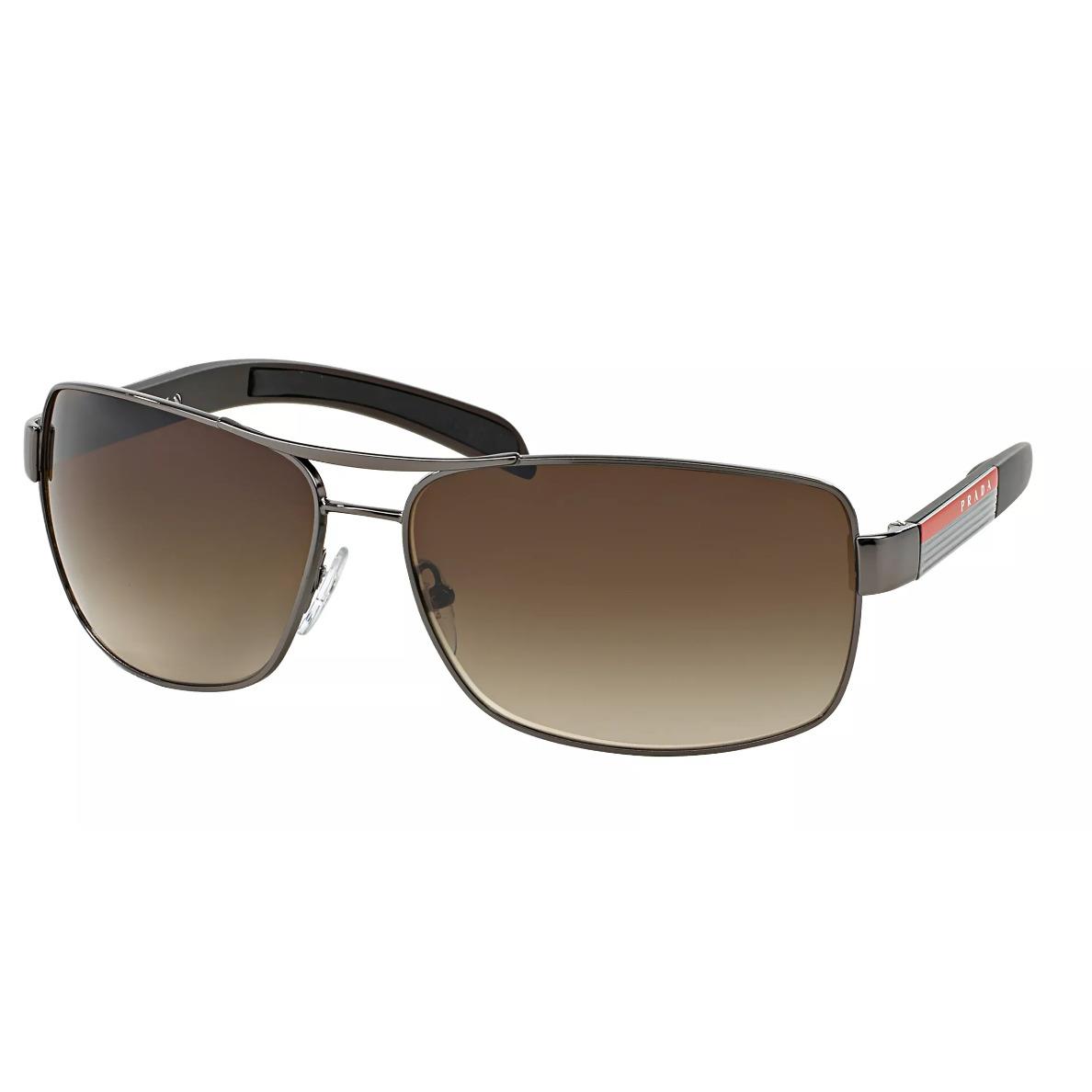 Prada Sport Sunglasses PS54IS 5AV6S1 Gunmetal 65MM Brown/silver Brown Lens