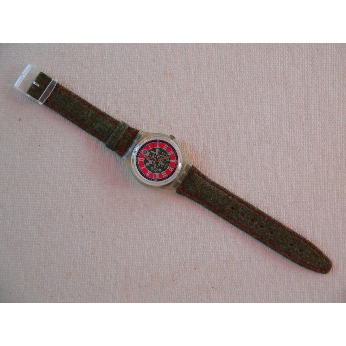 Swatch watch  - Multi-Color Dial, Green Band 1