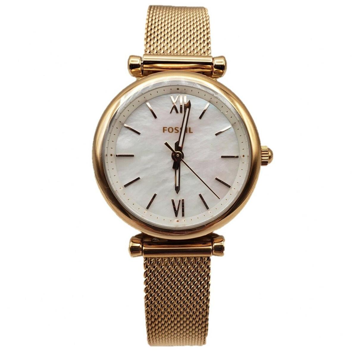Fossil Rose Gold-tone Mesh Stainless Steel Women s Watch ES4433