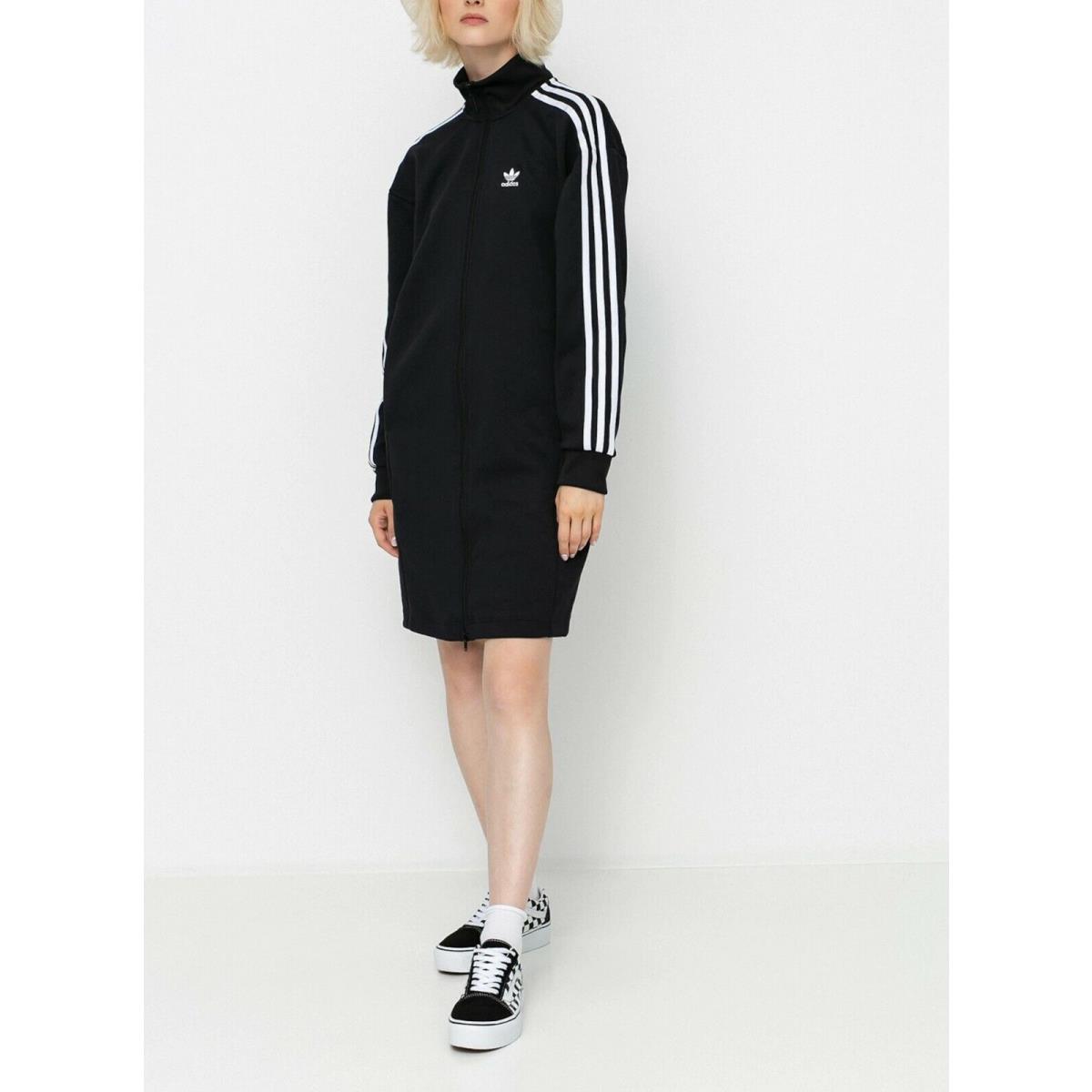 Adidas Originals Women`s Long Track Jacket Black/white GN2793 f Size XS