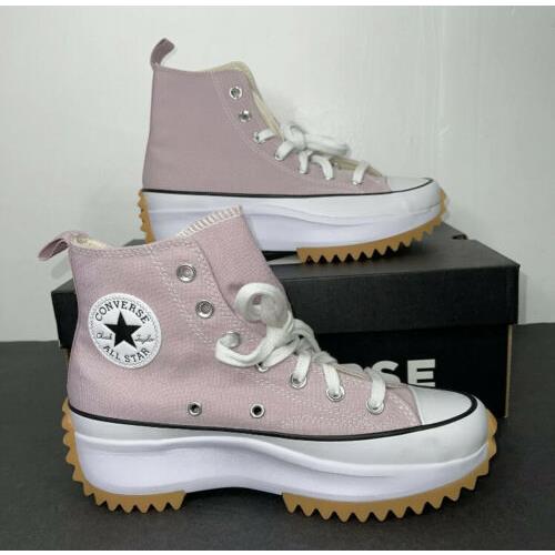 converse run star hike hi trainers in pink