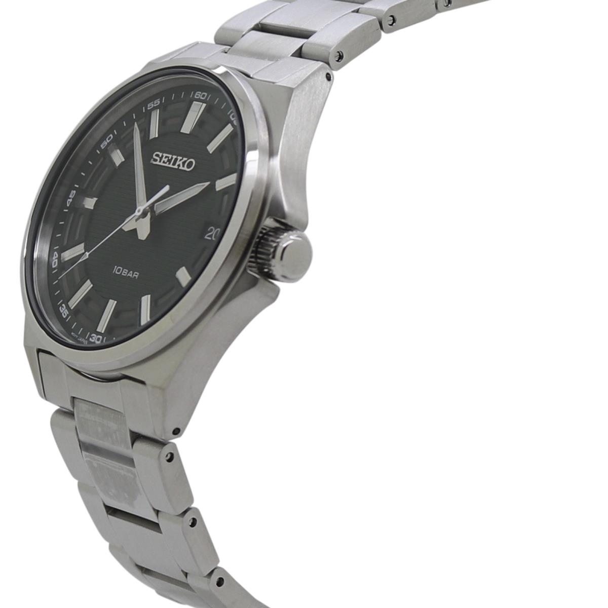 Seiko Quartz Green Dial Stainless Steel Men`s Watch SUR503