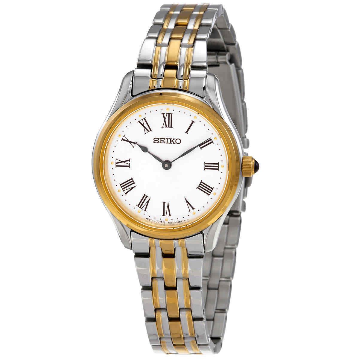 Seiko Quartz White Dial Two-tone Ladies Watch SWR070P1