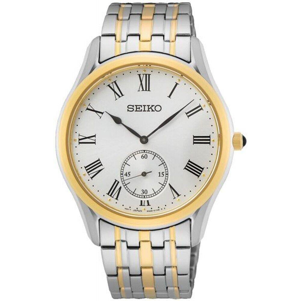 Seiko Men`s Quartz White Dial Two-tone Watch - SRK048P1