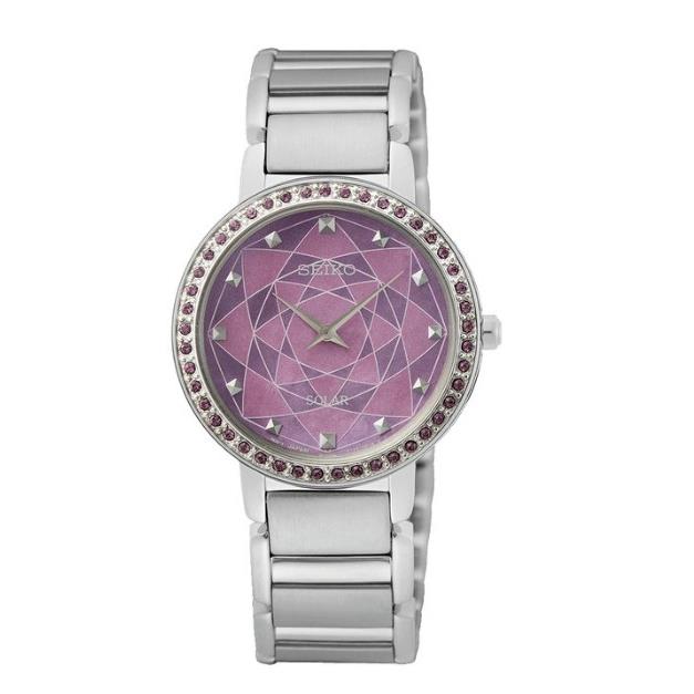 Seiko SUP453 Stainless Steel Bracelet Pink Dial Women`s Quartz Analog Watch