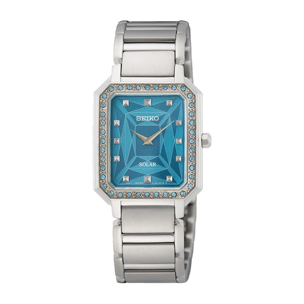 Seiko Quartz Crystal Blue Dial Ladies Stainless Steel Watch SUP451