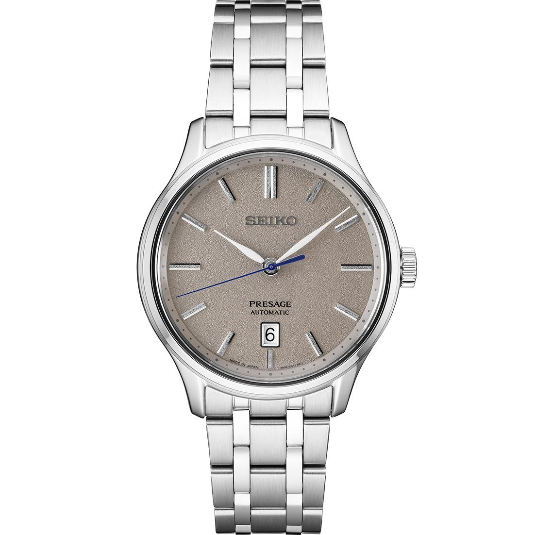 Seiko SRPF51 Presage 42mm Gray Dial Stainless Steel Date Automatic Men`s Watch - Dial: Gray, Band: Silver, Bezel: Silver