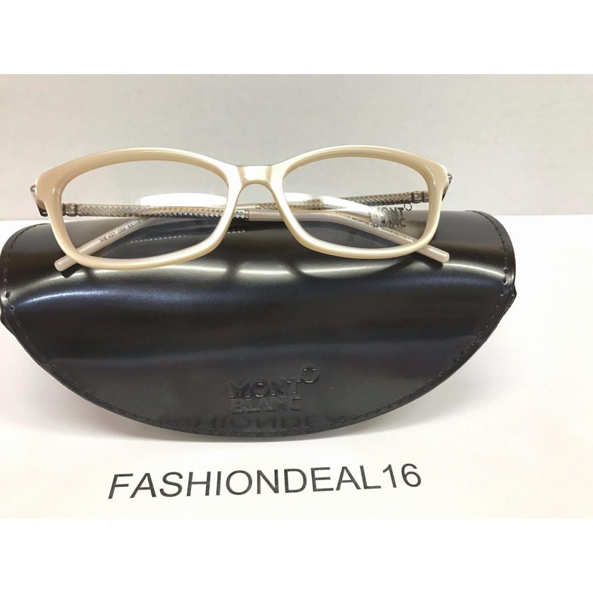 Montblanc MB 437 Beige Pearl MB437 059 53-15-135 RX Eyeglasses