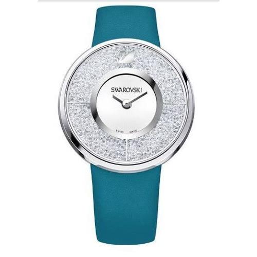Swarovski 5186452 Silver Crystalline Silver Dial Leather Watch