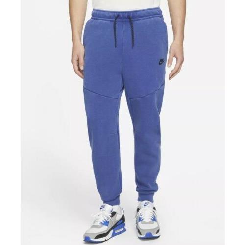 Nike Mens Tech Fleece Washed Taper Leg Pants Size X Small CZ9918 455 Blue