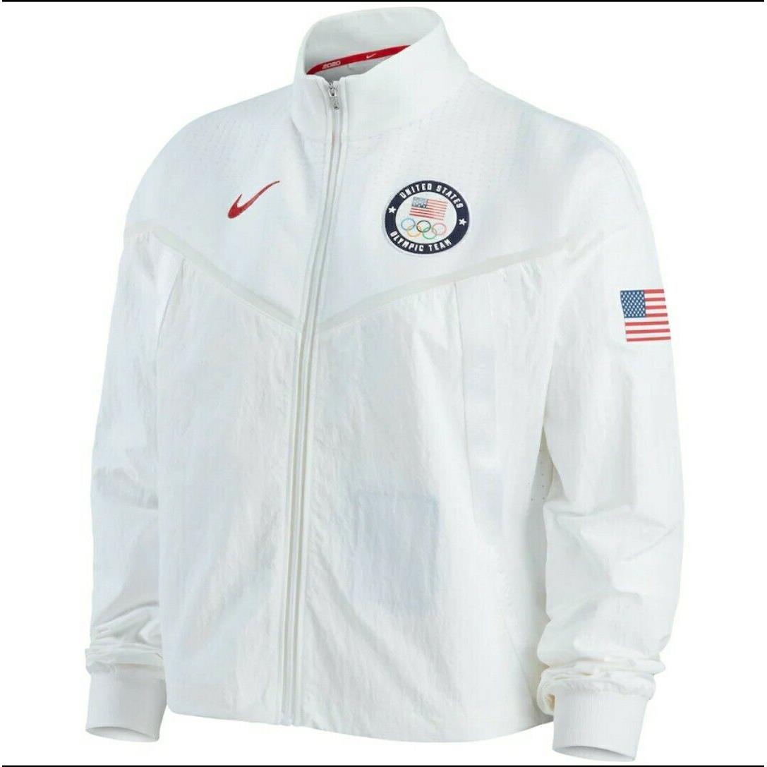 Nike Team Usa Windrunner Women s Medal Stand Jacket White Sz. Large CK4604-100