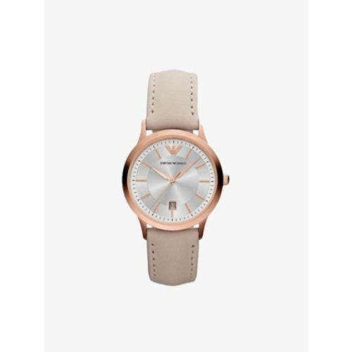 Emporio Armani AR9108 Rose Gold Tone Leather Watch