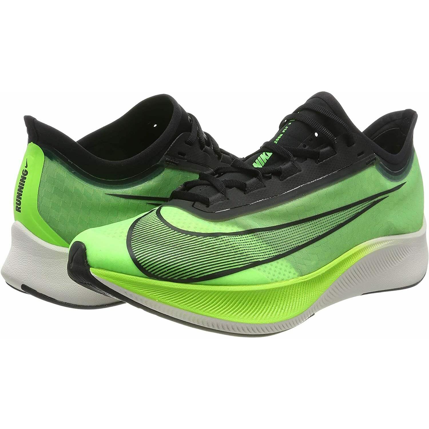 Nike Zoom Fly 3 AT8240 300 Electric Green/black Size 14 - Green