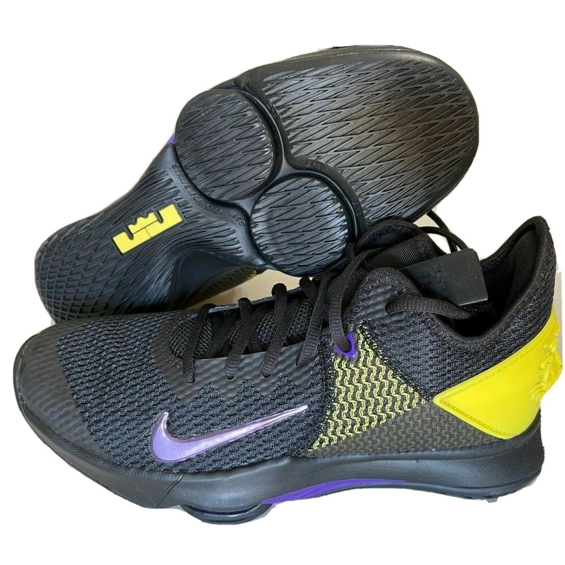 Nike Lebron Witness IV Black Voltage Purple Yellow BV7427-004 Men`s Size 8.5