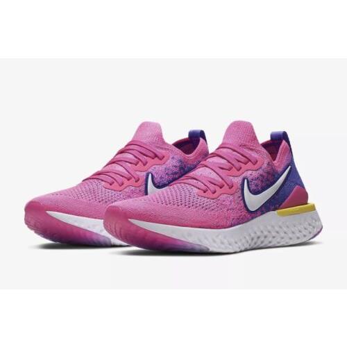 Nike Epic React Flyknit 2 Laser Fuchsia Pink Purple CK0821 Womens 6.5 - Pink , Fuschia Manufacturer