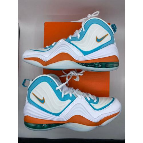 NIKE AIR PENNY V 5 MIAMI DOLPHINS BASKETBALL SHOES WHITE CJ5396