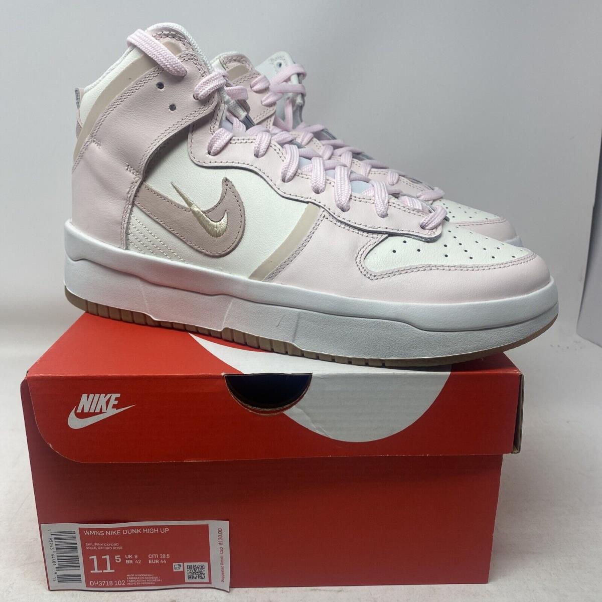 Nike Dunk High Up Sail Pink Oxford White Womens Size 11.5 In Hand - White