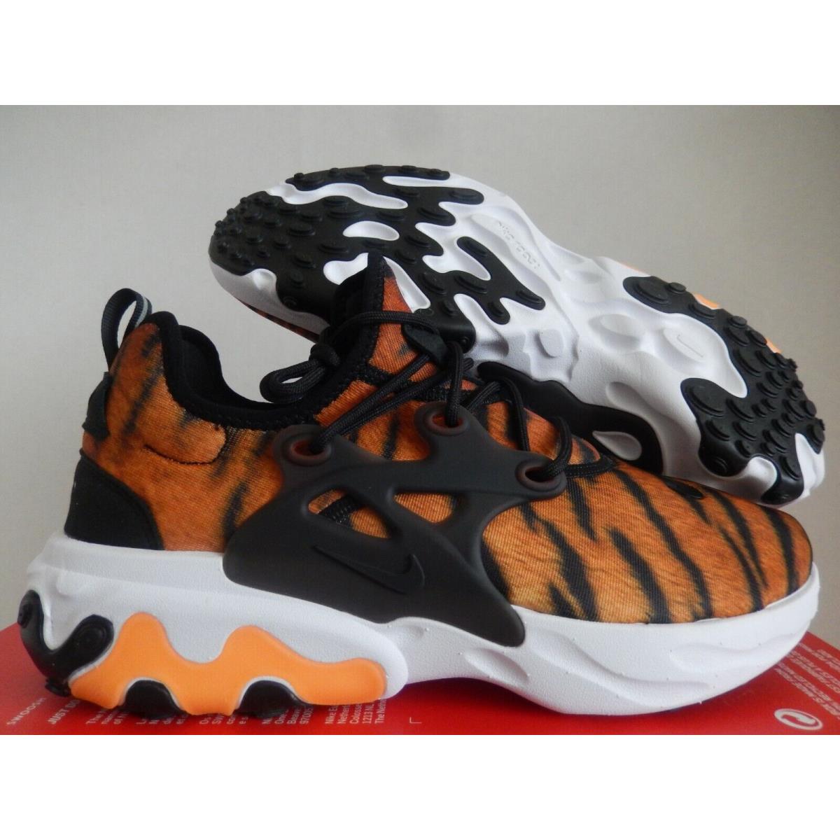 Nike React Presto Premium Tiger Print Magma Orange-black SZ 9.5 CN7664-800