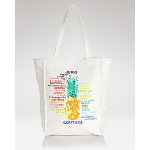 Juicy Couture White Pineapple Daytripper Tote Bag Org